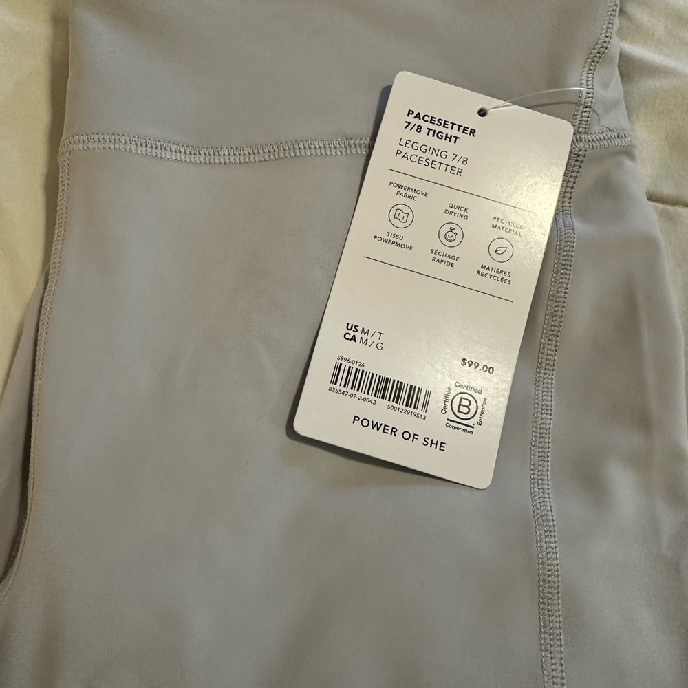 NWT Athleta Pacesetter 7/8 Tighter Leggings in Gray M/Tall